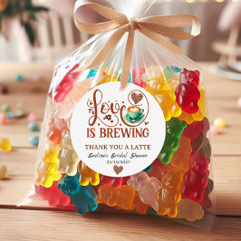 Love Is Brewing Bridal Shower Terracotta Coffee フェイバータグ