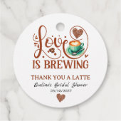 Love Is Brewing Bridal Shower Terracotta Coffee フェイバータグ (裏面)