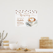 Love Is Brewing Bridal Shower Welcome Sign ポスター (キッチン)