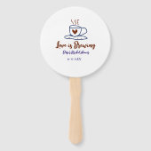 Love is Brewing brown blue bridal shower add name  ハンドファン (裏面)