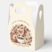 Love is Brewing Brown Floral Coffee Heart Bridal フェイバーボックス (オープン)