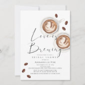 Love is Brewing Cappuccino Coffee Bridal Shower 招待状 (正面)