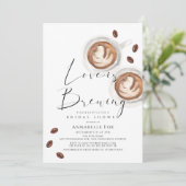 Love is Brewing Cappuccino Coffee Bridal Shower 招待状 (スタンド正面)