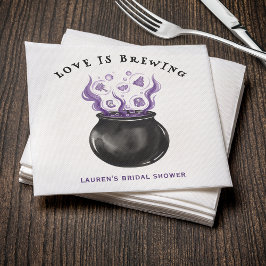 Love is Brewing Cauldron Halloween Bridal Shower スタンダードカクテルナプキン