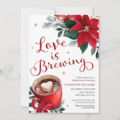 Love Is Brewing Christmas Bridal Shower 招待状 (正面)
