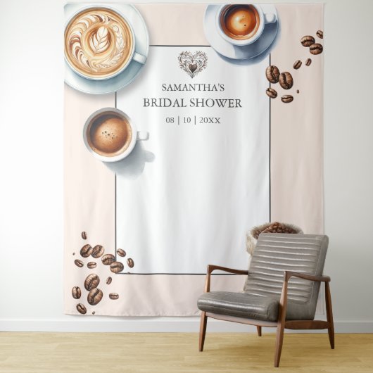 Love is Brewing Coffeeブライダルシャワー写真 タペストリー (インサイチュ)