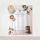 Love is Brewing Coffeeブライダルシャワー写真 タペストリー (正面)