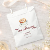 Love is Brewing Coffeeブライダルシャワー フェイバーバッグ (クリップ留めされた状態)
