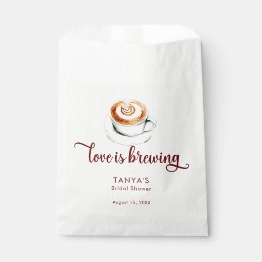 Love is Brewing Coffeeブライダルシャワー フェイバーバッグ (正面)