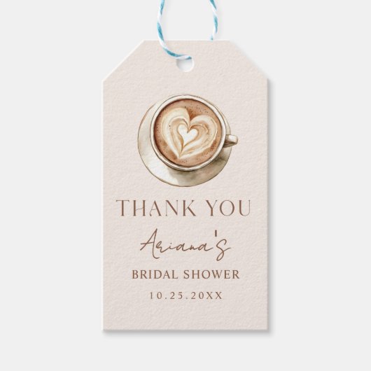 Love is Brewing Coffee Bridal Shower  ギフトタグ (正面)