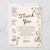 Love is Brewing Coffee Bridal Shower サンキューカード (正面)