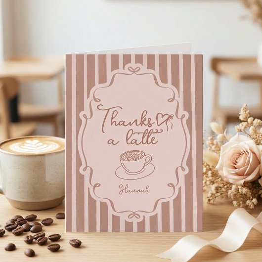 Love is Brewing Coffee Bridal Shower サンキューカード