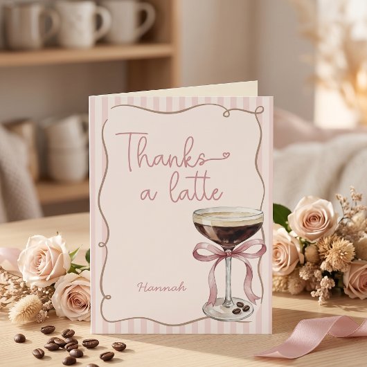 Love is Brewing Coffee Bridal Shower サンキューカード