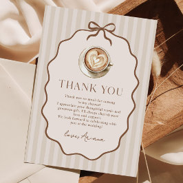 Love is Brewing Coffee Bridal Shower サンキューカード