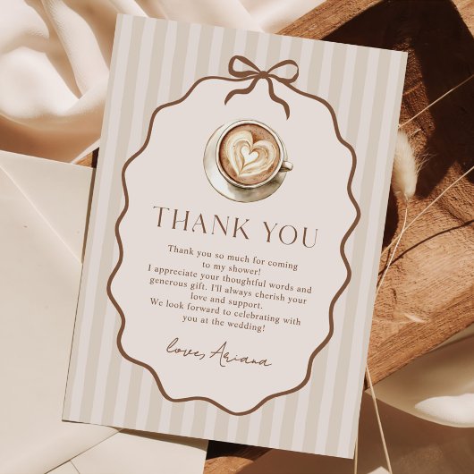 Love is Brewing Coffee Bridal Shower サンキューカード