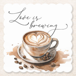 Love is Brewing Coffee Bridal Shower ペーパーコースター