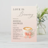 Love is Brewing Coffee Bridal Shower 招待状 (スタンド正面)