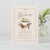Love Is Brewing Coffee Bridal Shower  招待状 (スタンド正面)