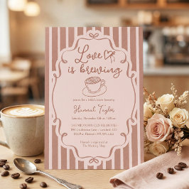 Love Is Brewing Coffee Bridal Shower 招待状