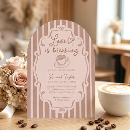 Love Is Brewing Coffee Bridal Shower 招待状