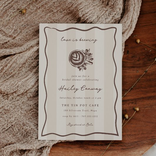 "Love is Brewing" Coffee Bridal Shower 招待状