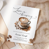 Love is Brewing Coffee Bridal Shower 招待状