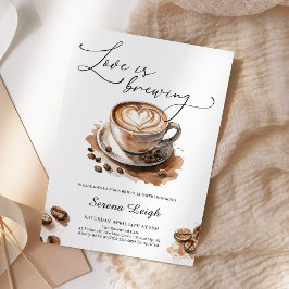 Love is Brewing Coffee Bridal Shower 招待状