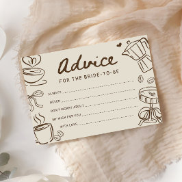 Love is Brewing Coffee Bridal Shower Advice エンクロージャーカード