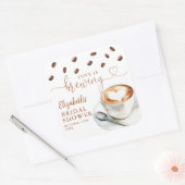 Love Is Brewing Coffee Bridal Shower Favor スクエアシール (封筒)