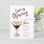 Love Is Brewing Coffee Bridal Shower Invitation 招待状 (スタンド正面)