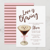 Love Is Brewing Coffee Bridal Shower Invitation 招待状 (正面/裏面)