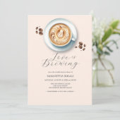 Love is Brewing Coffee Bridal Shower Invitations 招待状 (スタンド正面)