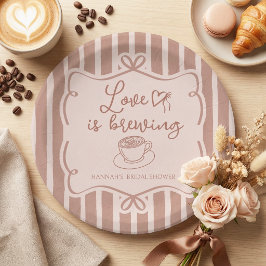 Love is Brewing Coffee Bridal Shower Plates ペーパープレート