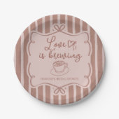 Love is Brewing Coffee Bridal Shower Plates ペーパープレート (正面)