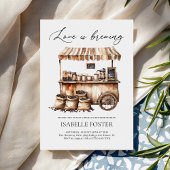 Love is Brewing Coffee Bridal Shower Rustic 招待状