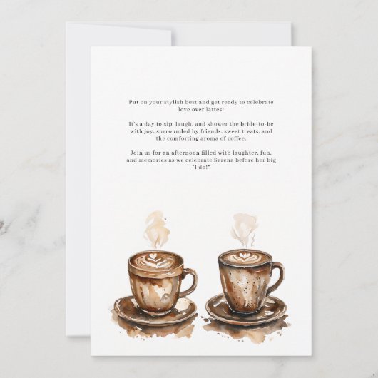 Love is Brewing Coffee Bridal Shower Rustic 招待状 (裏面)