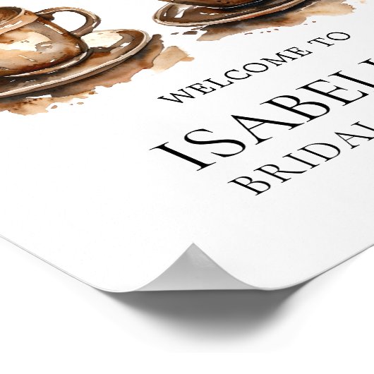 Love is Brewing Coffee Bridal Shower Welcome ポスター (角)