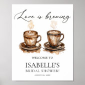 Love is Brewing Coffee Bridal Shower Welcome ポスター (正面)