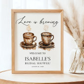 Love is Brewing Coffee Bridal Shower Welcome ポスター