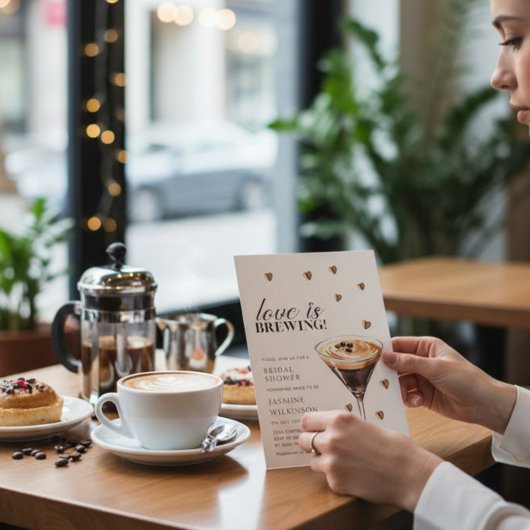 Love is Brewing Coffee Cocktail Bridal Shower  招待状