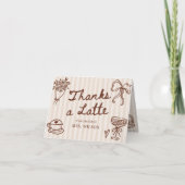 Love is Brewing Coffee Hand Drawn Bridal Shower サンキューカード (正面)