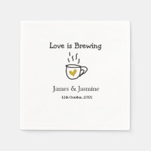 Love is Brewing coffee mug金ゴールドハートカップル名