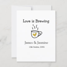 Love is Brewing coffee mug金ゴールドハートカップル名