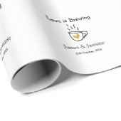 Love is Brewing coffee mug金ゴールドハートカップル名 ラッピングペーパー (ロールコーナー)