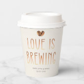 Love Is Brewing Coffee Paper Cups Wedding Shower 紙コップ (正面)