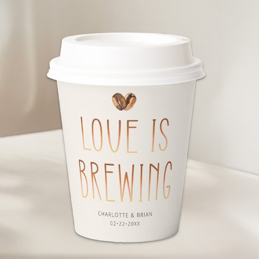 Love Is Brewing Coffee Paper Cups Wedding Shower 紙コップ