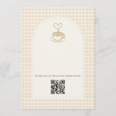 Love is Brewing Coffee QR Code Bridal Shower 招待状 (裏面)