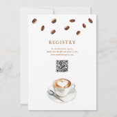 Love Is Brewing Coffee QR Code Bridal Shower 招待状 (裏面)