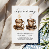 Love is Brewing Coffee Rustic Bridal Shower 招待状