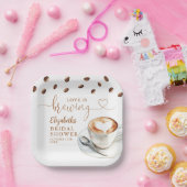 Love Is Brewing Coffee Theme Bridal Shower ペーパープレート (パーティー)